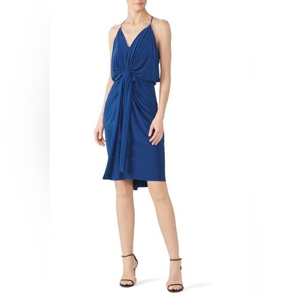 NWT Revolve MISA Los Angeles Domino Knot Front Mini Dress in Blue - Picture 1 of 7